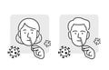 Covid antigen self-test with nasal swab - man and woman face icon set