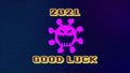 Covid-19 Arcade Game Space Invaders New Years Greeting 2021