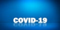 Covid-19 Backdrop with 3D Rendered Room Abstract backdrop. Modern blue coronavirus