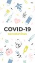 Covid background Vector coronavirus plant design for social media stories