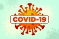 Covid-19 badge over light background