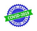 COVID-2019 Bicolor Clean Rosette Template for Stamps Royalty Free Stock Photo