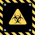 Covid-19 Biohazard warning poster. Danger and biohazard caution signs. Coronavirus outbreak Royalty Free Stock Photo