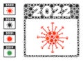 2022 Covid Calendar Page Icon Mosaic with Covid-2019 Elements