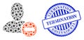 Distress Termination Badge and Cell Remove User Collage Icon