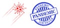 Grunge Pandemic Stamp and Viral Rush Covid Virus Mosaic Icon