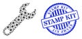 Distress Stamp Kit Seal and Coronavirus Spanner Tool Collage Icon