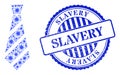 Distress Slavery Stamp and Viral Striped Tie Mosaic Icon