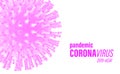 Covid-2019 colored pink medical background. Sars type of virus 2019-nCoV. Medical illustration model of coronavirus