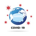 COVID-19 concept protect world. Vector illustration Royalty Free Stock Photo