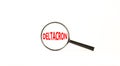 Covid-19 corona deltacron symbol. The concept word Deltacron. Magnifying glass. Beautiful white table, white background. Medical,