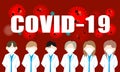 Corona COVID-19 vector illustration virus and doctor background