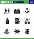 COVID19 corona virus contamination prevention. Blue icon 25 pack such as wash, handcare, bat, hand, virus Royalty Free Stock Photo