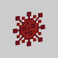 COVID 19, Corona virus 3D Pixel Art, Coronavirus 2019 nCoV. Corona virus icon. Red on light background isolated. China Royalty Free Stock Photo