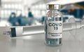 Covid 19 Corona Virus drug vaccine vials medicine bottles syringe injection. SARS-CoV-2 Vaccination, immunization Royalty Free Stock Photo