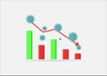 Covid-19 or Corona virus global market impacts. Business concept economy graph chart down because of covid-19, corona virus Royalty Free Stock Photo