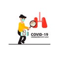 COVID-19 or corona virus. A virus that has caused lung damage to death and is spreading heavily in worldwide. Doctor treats