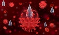 Covid-19 corona virus outbreak under the microscope, Floating pathogen respiratory influenza covid virus cells, Lung damage viru
