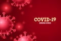 Covid-19 corona virus vector background. Covid-19 coronavirus text in red empty space Royalty Free Stock Photo