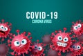 Covid-19 corona virus vector background template. Corona virus background