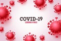 Covid-19 corona virus vector banner background. Covid-19 coronavirus text in white space Royalty Free Stock Photo