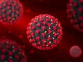 Coronavirus COVID-19 Virus on red background 3d illustration 3d rendering