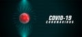 Covid-19 coronavirus banner with red infected virus