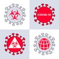 COVID-19 coronavirus biohazard icon set