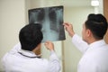 COVID-19, coronavirus or bone cancer illness with radiological chest x-ray film for medical healthcare hospital , Doctor diagnosin