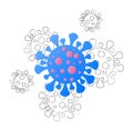 Covid-19 Coronavirus concept. Dangerous virus. Design in a flat style and contour. Vector