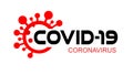 Covid-19 Coronavirus concept inscription typography design logo. sign or symbol vector illustration Royalty Free Stock Photo