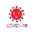 Covid-19 Coronavirus concept inscription typography design logo. World Health organization WHO introduced new official name for Co