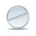 COVID 19 Coronavirus Cure drug concept in one tablet.