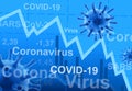 COVID-19 coronavirus effect to business, graph of stock market during COVID pandemic, world economy hits by novel corona virus Royalty Free Stock Photo