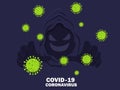 Covid 19 coronavirus epidemic. Concept design of an anti-virus campaign. Vector image illustration