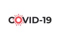 COVID-19 Coronavirus Inscription Typography Design Logo Concept. Vector illustration