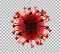 Covid-19 - Coronavirus Isolated with Clipping Path, 3D Rendering