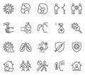 COVID-19 Coronavirus line icon set. COVID-19 line icon collection. COVID-19 Web icon.