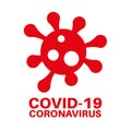 Covid-19 Coronavirus logo information sign on a white background