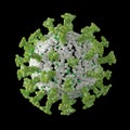 Covid-19 coronavirus microscope on black background, medical and biology concept 3d rendering