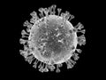 Covid-19 Coronavirus Microscope Virus Close Up on a Dark Background, 3d render Royalty Free Stock Photo