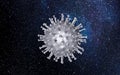 COVID-19 Coronavirus microscopic virus in space like a moon