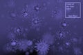 Covid-19 coronavirus model, purple, lilac background, concept of virus COVID-19, coronavirus, vaccination, 3d illustration, 3d