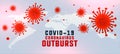 Covid19 coronavirus outburst background with floating viruses Royalty Free Stock Photo