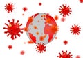 Covid-19 coronavirus pandemic earth planet isolated - 3d rendering