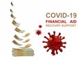 Covid-19 coronavirus pandemic financial support aid donate background - 3d rendering