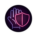 Covid 19 coronavirus pandemic glove protection shield medical neon style icon