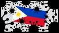 Coronavirus pandemic icon and philippines flag