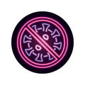 Covid 19 coronavirus pandemic stop virus neon style icon