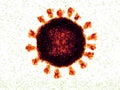 Covid-19 coronavirus particle as seen through an electron microscope